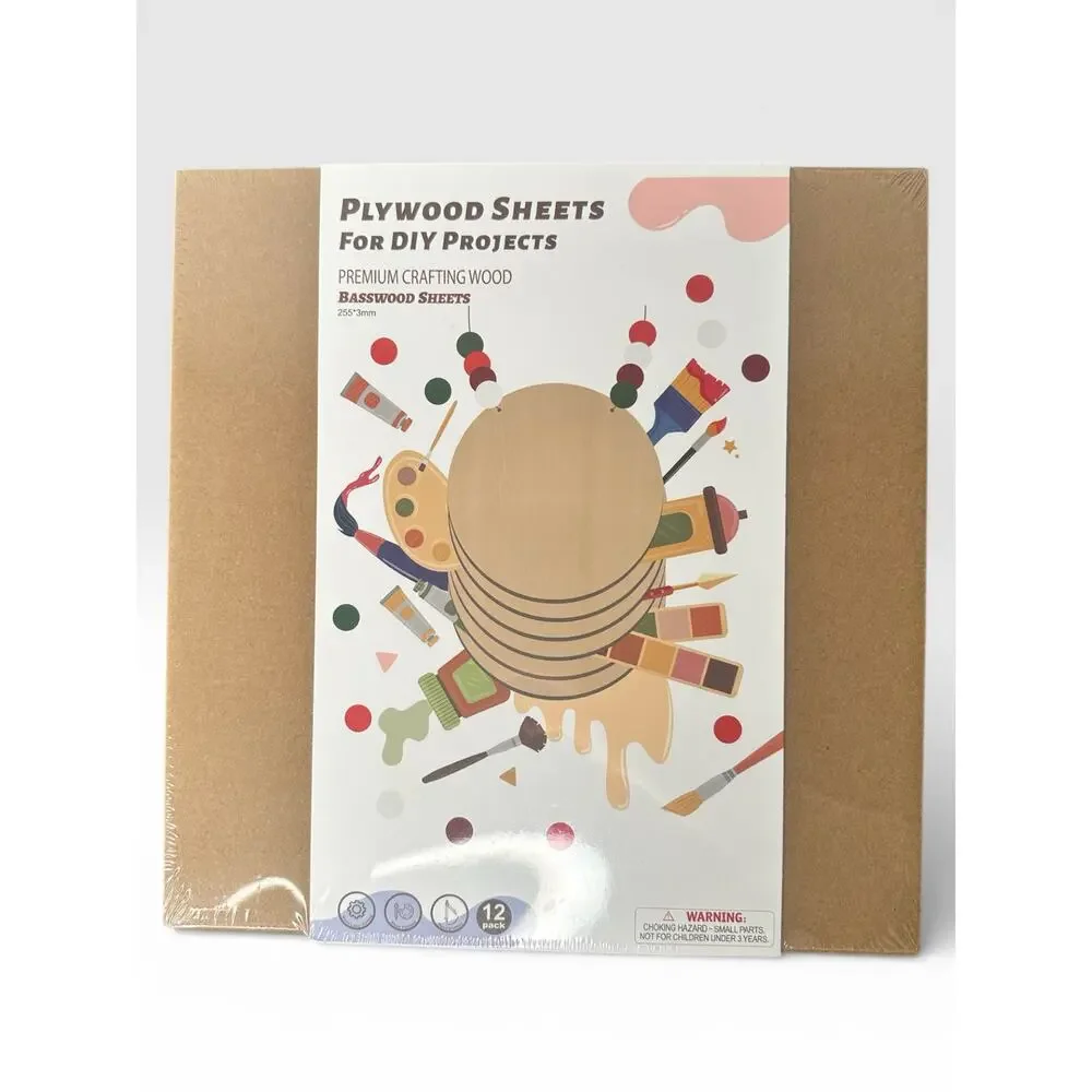 12 Pack 10 Inch Wood Circles for Crafts, 1/8
